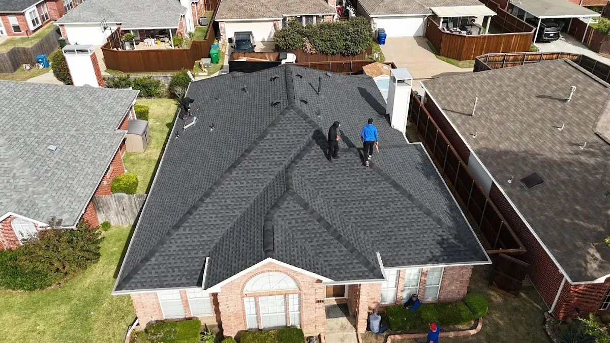 Slate & Tile Roof Repair work in progress on a Amarillo property